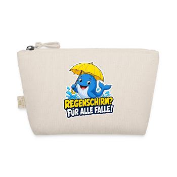 Wal mit Regenschirm für alle Fälle Regen Humor - Bio-Täschchen - Natur - Vorne