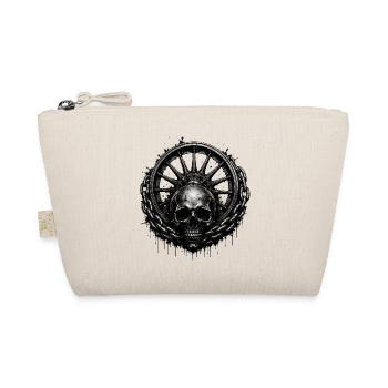 Striking dark motif with skull, solid chain - Organic Pouch - nature - Front