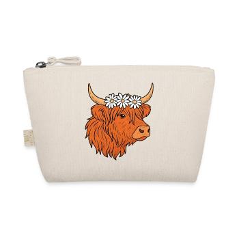 Scottish Highland cattle with daisies - Organic Pouch - nature - Front