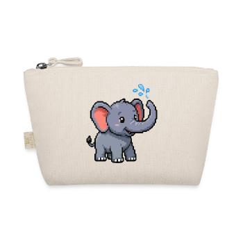 Pixel Elephant with Bubbles - Organic Pouch - nature - Front