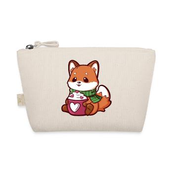 Cuddly Fox with Hearts Mug and Scarf - Organic Pouch - nature - Front