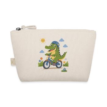 Crocodile faisant du vélo avec un casque - Trousse biologique - nature - Devant