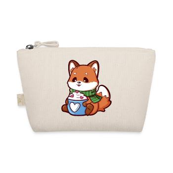 Kuschelfuchs mit Herztasse - Bio-Täschchen - Natur - Vorne