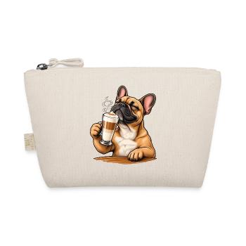 Frenchie mit Latte Macchiato - Bio-Täschchen - Natur - Vorne