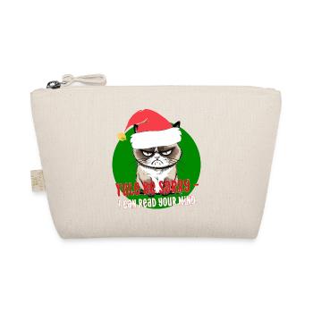 Wütende Weihnachtskatze Weihnachtsmütze Weihnachtsmütze Sei entschuldigt Wortspiel - Bio-Täschchen - Natur - Vorne