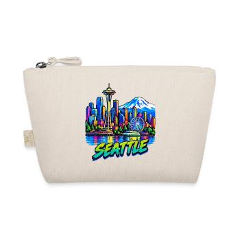 Seattle Neon Skyline - Bio-Täschchen - Natur - Vorne