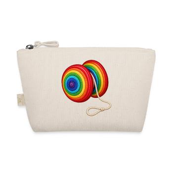 Buntes Jo-Jo – Stickmotiv Optik  - Bio-Täschchen - Natur - Vorne