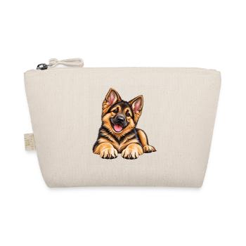 Fröhlicher Schäferhund-Puppy - Bio-Täschchen - Natur - Vorne