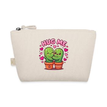 Hug Me – Kawaii Kaktus Paar | Cute Love | Umarmung - Bio-Täschchen - Natur - Vorne