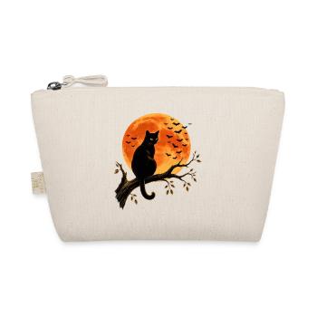 Halloween Mondnacht Katze auf Ast - Bio-Täschchen - Natur - Vorne