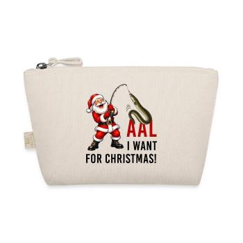 Aal I want for Christmas Weihnachtsmann Fisch - Bio-Täschchen - Natur - Vorne