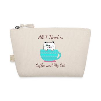 Alles, was ich brauche: Kaffee und Katze - Bio-Täschchen - Natur - Vorne