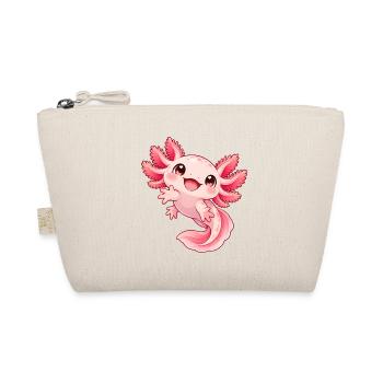 Verspieltes Axolotl Pink-Kindermotiv - Bio-Täschchen - Natur - Vorne