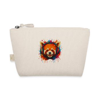Roter panda mit bunten Kopfhörern - Bio-Täschchen - Natur - Vorne