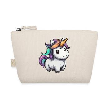 Pastell Unicorn mit Regenbogenmähne - Bio-Täschchen - Natur - Vorne