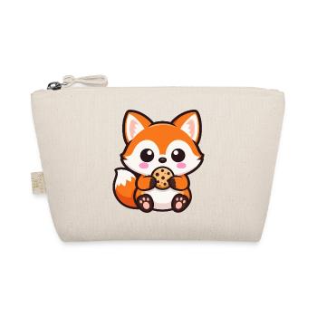 Süßer Fuchs mit Keks Cartoon Chibi Kawaii - Bio-Täschchen - Natur - Vorne