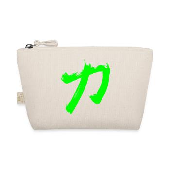 Kraft Auf Japanisch - Kanji Schriftzeichen - Bio-Täschchen - Natur - Vorne