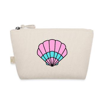 Shell pink turquoise - maritim Comic-Design - Organic Pouch - nature - Front
