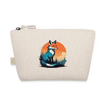 Fox Cute and Cool Cartoon Forest Sunset Mountain - Organic Pouch - nature - Front