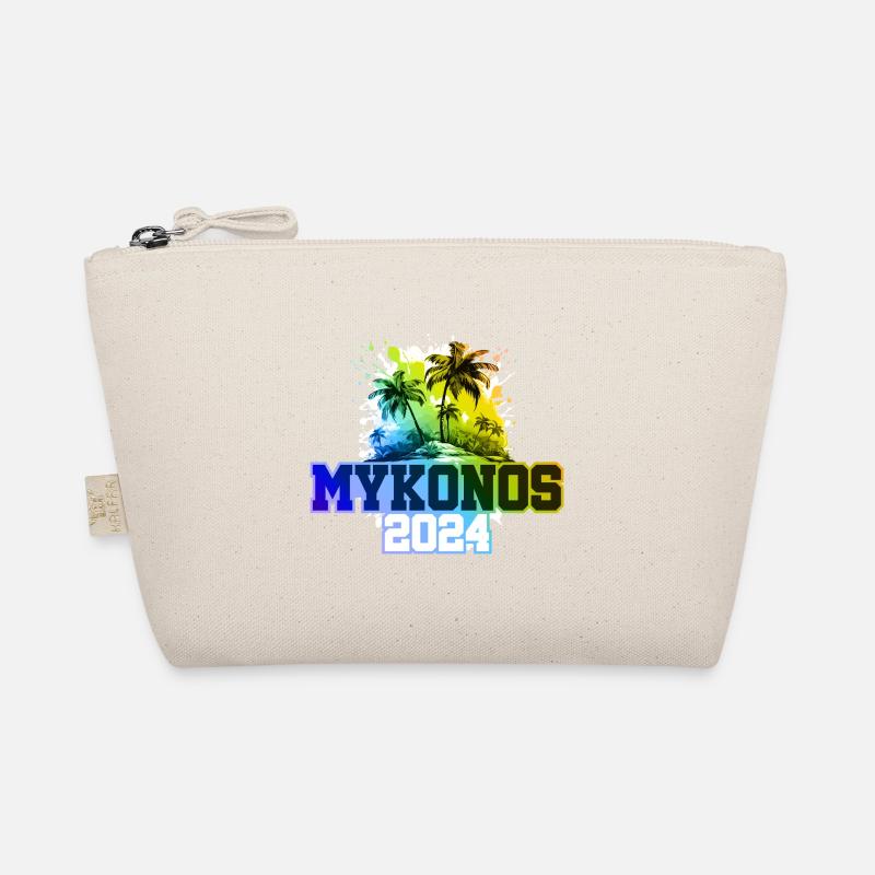 Mykonos 2024 Holiday Palm Trees Multicolored Organic Pouch
