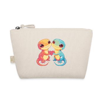 Lizard Gecko Lizard Couple Love Couple In Love - Organic Pouch - nature - Front