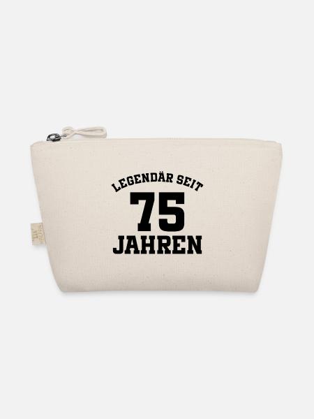 Legendär Seit 75 Jahren! 75. Geburtstag - Bio-Täschchen - Natur - Vorne