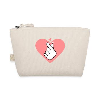 K-pop symbole de la main avec le cœur rose - Trousse biologique - nature - Devant