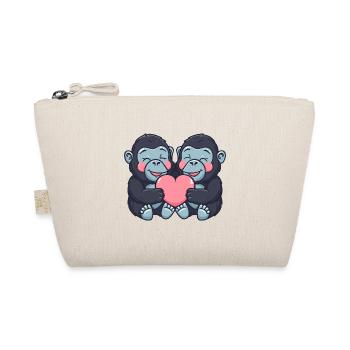 Gorilla Couple Love Couple In Love - Organic Pouch - nature - Front