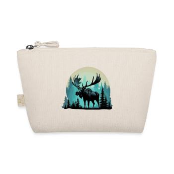 Moose Silhouette Cool in the Forest Beautiful Landscape - Organic Pouch - nature - Front