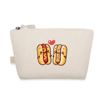 Hotdog Paar Liebe Herz Valentinstag - Bio-Täschchen - Natur - Vorne