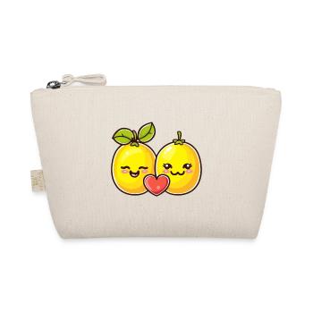 Lemon Couple Love Heart Valentine's Day - Organic Pouch - nature - Front