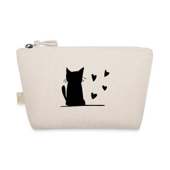 Katze Herzen Symbol - Bio-Täschchen - Natur - Vorne