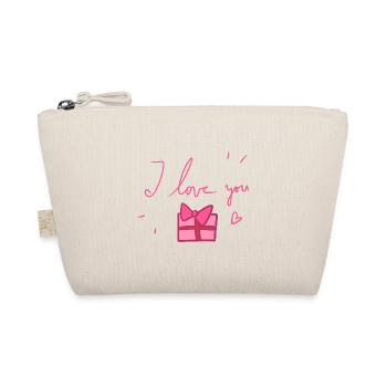 Gift Pink I Love You Christmas Heart - Organic Pouch - nature - Front
