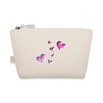 motif de cœur rose paillettes - Trousse biologique - nature - Devant