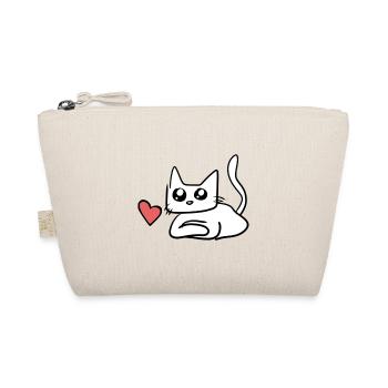 Katze Herz Symbol Süß - Bio-Täschchen - Natur - Vorne