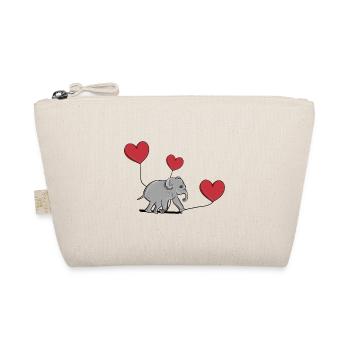 elephant balloon heart animal symbol - Organic Pouch - nature - Front