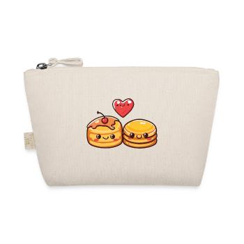 Crêpe Couple Amour Coeur Saint Valentin - Trousse biologique - nature - Devant