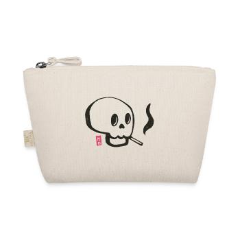 Skull smoking a cigarette - Organic Pouch - nature - Front