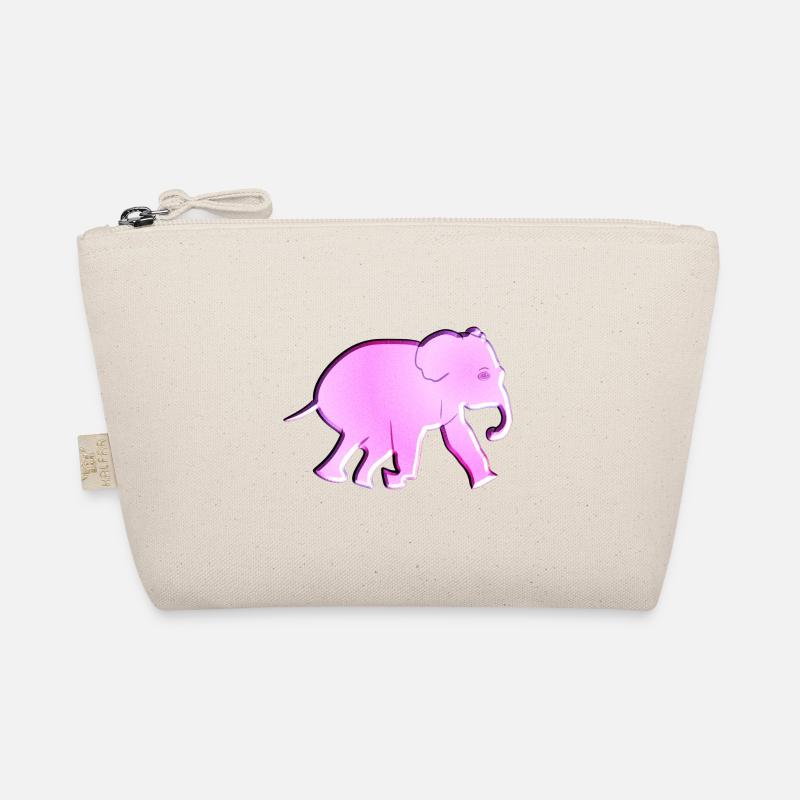 pinker elefant glitzer tier - Bio-Täschchen - Natur