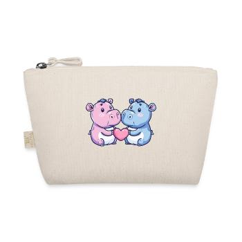 Hippopotamus Couple Love Couple In Love - Organic Pouch - nature - Front