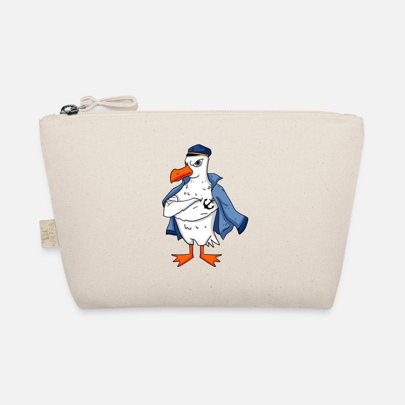 Muscular seagull with anchor tattoo seagull gift Organic Pouch