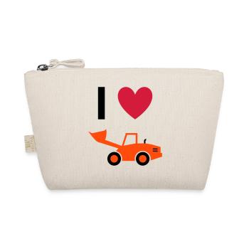 ★ Design colors can be changed ★ I love wheel loaders - Organic Pouch - nature - Front