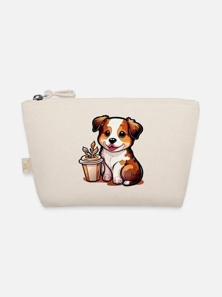 Doggy with coffee: the perfect companion - Organic Pouch - nature - Front