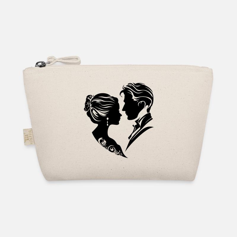 Ehepaar Hochzeit Silhouette Bio-Täschchen