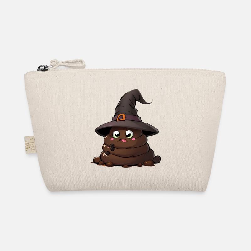 Drôle de tas de caca d’Halloween avec chapeau de sorcière. Trousse biologique