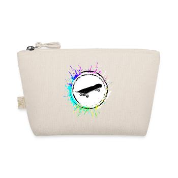 Skateboard skater Bunt - Bio-Täschchen - Natur - Vorne