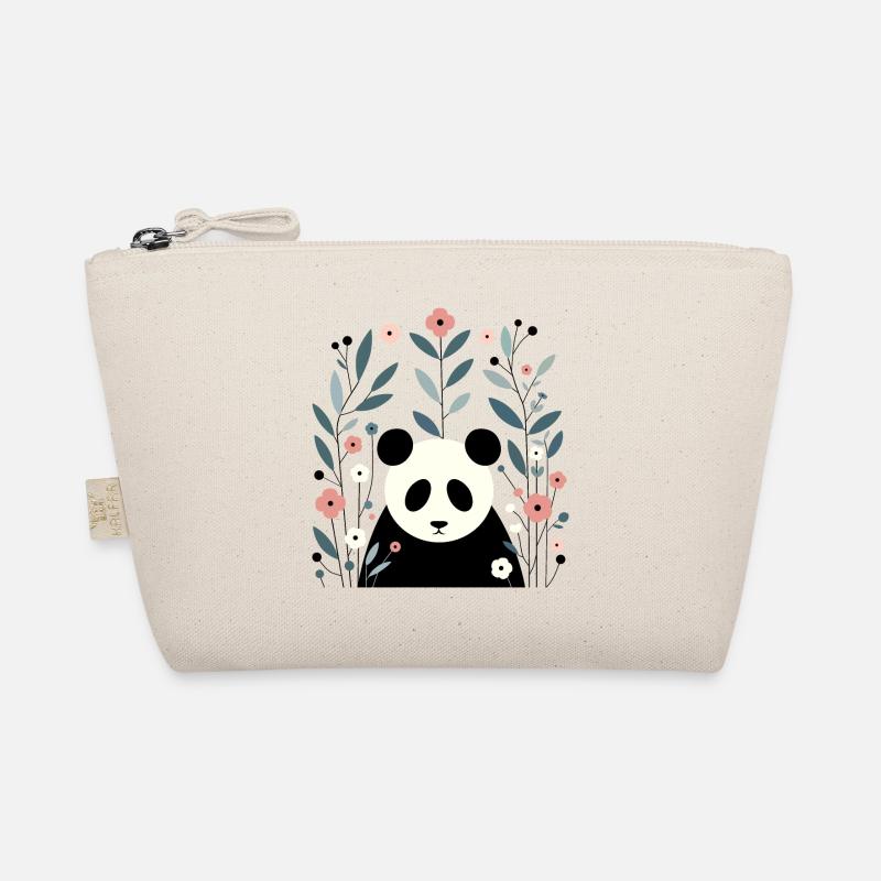 Panda in Blüten Bio-Täschchen