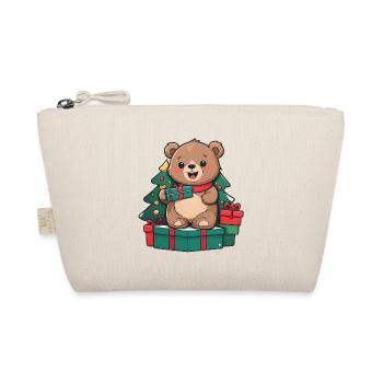 Cute bear celebrating Christmas. - Organic Pouch - nature - Front