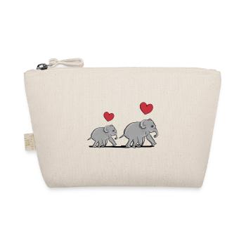 elephant family mother baby heart animal symbol - Organic Pouch - nature - Front