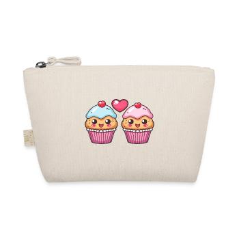 Cupcake Couple Amour Coeur Saint Valentin - Trousse biologique - nature - Devant
